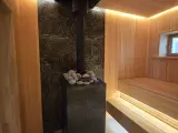 Чугунная банная печь Атмосфера в&nbsp;облицовке из талькохлорида